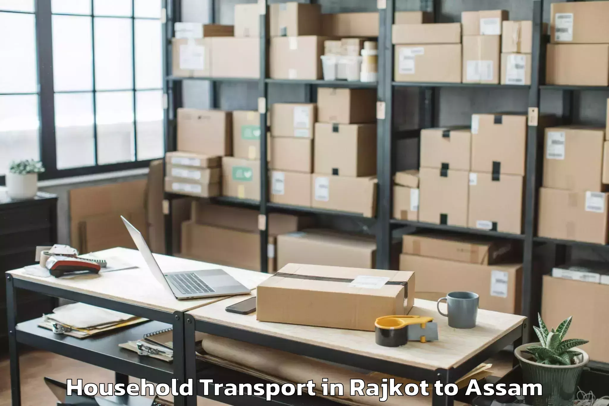 Book Rajkot to Behali Household Transport Online